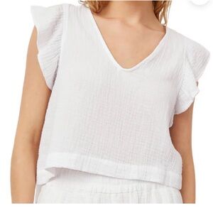 Rails Miley Cotton Ruffle Sleeve - white